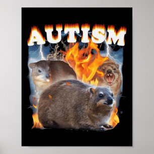 Autism Hyrax Funny Meme Poster