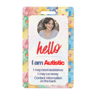 Autism ID Child or Adult Medical Alert Badge Ausweis