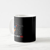 Autism Lehrer Dinosaur Teachersaurus Rex Awarenes Kaffeetasse (Vorderseite Links)