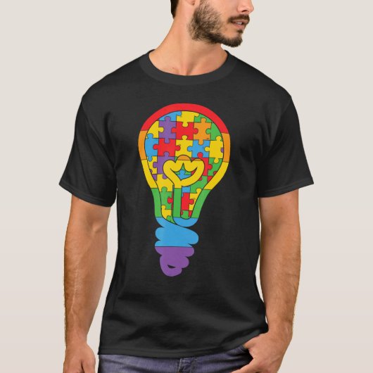 Autism Lightbulb Puzzle T-Shirt (Vorderseite)
