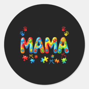 Autism Mama Autism Mutter Autism-Bewusstsein Unter Runder Aufkleber