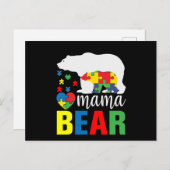 Autism Mama Bear Einladungspostkarte (Vorne/Hinten)