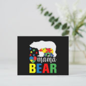 Autism Mama Bear Einladungspostkarte (Stehend Vorderseite)
