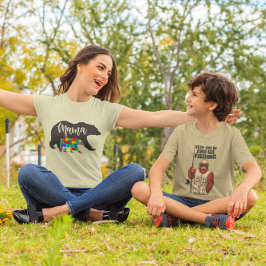Autism Mama Bear mit Bärenkuppe T-Shirt
