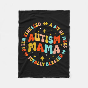 Autism Mama Groovy Autism-Bewusstsein Inspirierend Fleecedecke