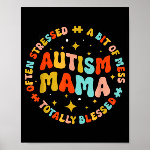 Autism Mama Groovy Autism-Bewusstsein Inspirierend Poster