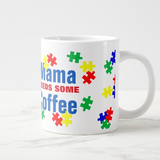 Autism Mama - Jumbo-Tasse (Rechts)