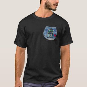 Autism Mama Life Messy Bun Sonnenbrille Bandana Je T-Shirt