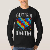 Autism Mama Matching Family Heart Autism Awareness T-Shirt (Vorderseite)