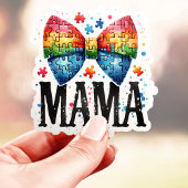 Autism Mama Puzzle Piece Bow Aufkleber