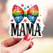 Autism Mama Puzzle Piece Bow Aufkleber