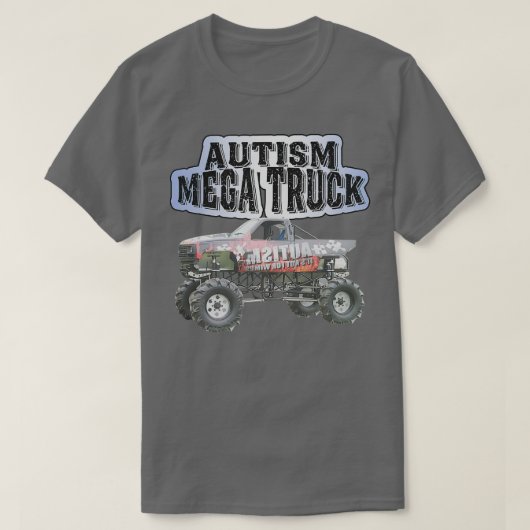 Autism Mega Truck Funny Truck Lover Autism Awarene T-Shirt (Design vorne)