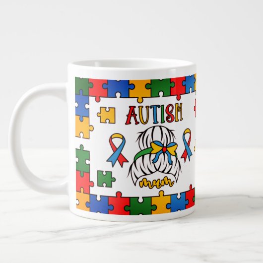 Autism Mum - Jumbo-Tasse (Links)