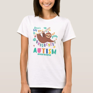 Autism-Mutter Einzigartigkeit Faultier Boho T-Shirt