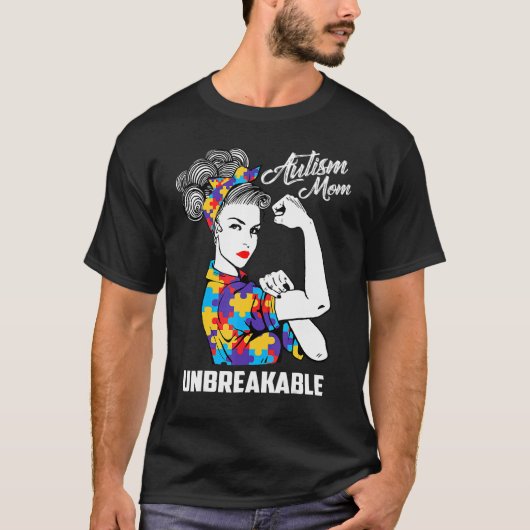Autism-Mutter Unzerbrechlich  Autismusrisiko-Gesch T-Shirt (Vorderseite)