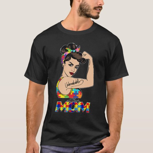 Autism-Mutter Unzerbrechlich für Mutter Frau Auti T-Shirt (Vorderseite)