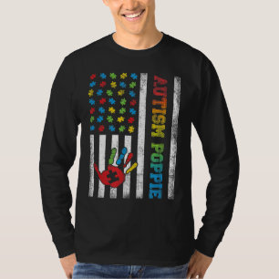 Autism Poppie American Flag Autismus Bewusstsein T-Shirt