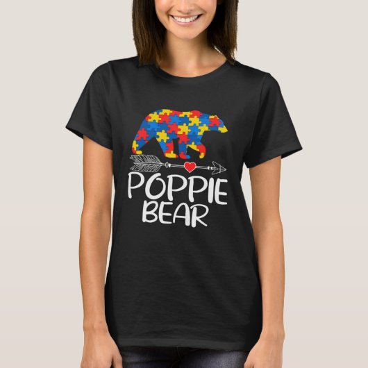 Autism Poppie Bear Autistic Support Autism Awarene T-Shirt (Vorderseite)