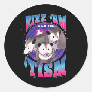 Autism Possum Lover Gift Rizz GmbH mit dem Tism Sp Runder Aufkleber