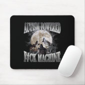 Autism Powered F#ck Machine Funny Meme Wolf Autist Mousepad (Mit Mouse)