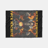 Autism Powered F#ck Machine Funny Skeleton Meme Fleecedecke (Vorderseite (Horizontal))