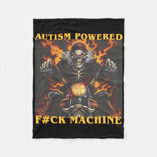 Autism Powered F#ck Machine Funny Skeleton Meme Fleecedecke (Vorderseite)