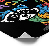 Autism Powered F#k Machine Funny Meme Raccoon Auti Poster (Ecke)