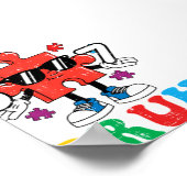 Autism Puzzle 6 7 Hand Bru Poster (Ecke)