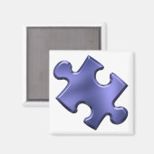 Autism Puzzle Piece Blue Magnet (Vorderseite/Rückseite)