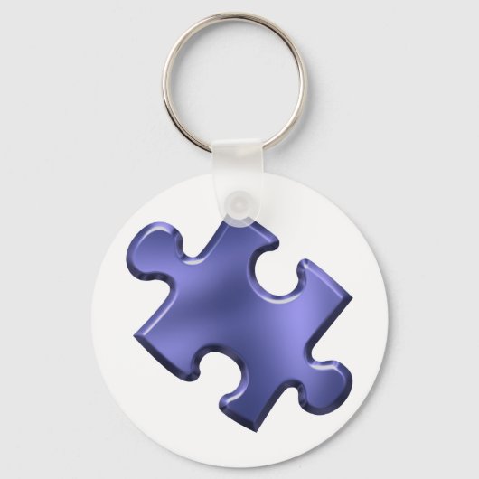 Autism Puzzle Piece Blue Schlüsselanhänger (Vorderseite)