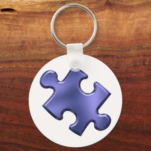 Autism Puzzle Piece Blue Schlüsselanhänger (Vorderseite)