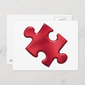 Autism Puzzle Piece Red Postkarte (Vorne/Hinten)