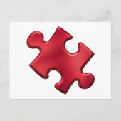 Autism Puzzle Piece Red Postkarte (Vorderseite)