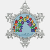 Autism Puzzle Rainbow Snowflake Ornament (Vorderseite)