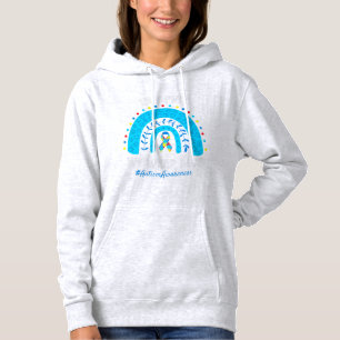 Autism Rainbow In April We Wear Blue Autism Awaren Hoodie