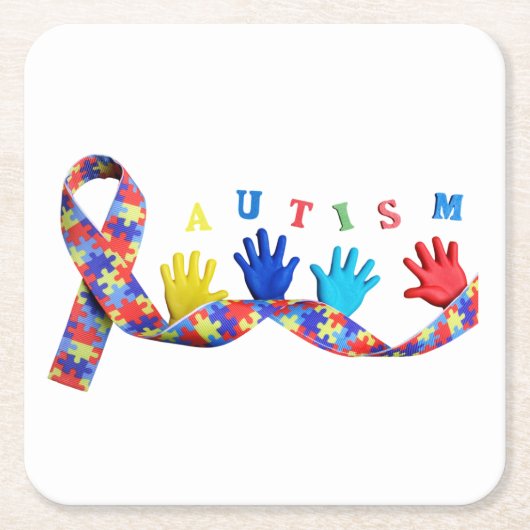 Autism Rechteckiger Pappuntersetzer (Vorderseite)
