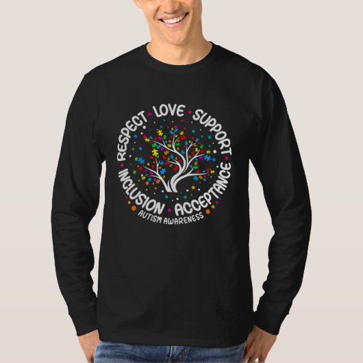 Autism Respect Love Support Autistic Autism Aware T-Shirt (Vorderseite)