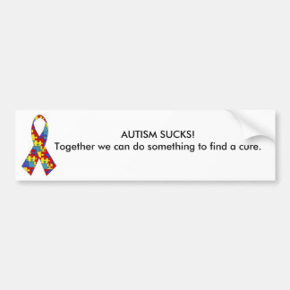 autism_ribbon, AUTISMUS IST ZUM KOTZEN! Zusammen Autoaufkleber