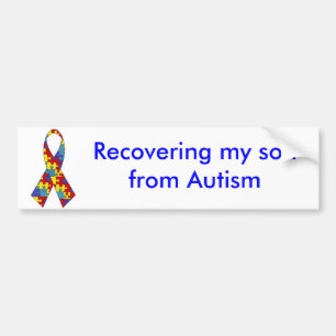 autism_ribbon, meinen Sohn von Autismus erholend Autoaufkleber