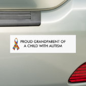 autism_ribbon, STOLZER GROSSVATER EINES Autoaufkleber (Auf Auto)