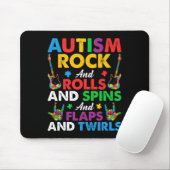 Autism Rock Roll Spin Twirls Gitarrenpuzzle Neurod Mousepad (Mit Mouse)