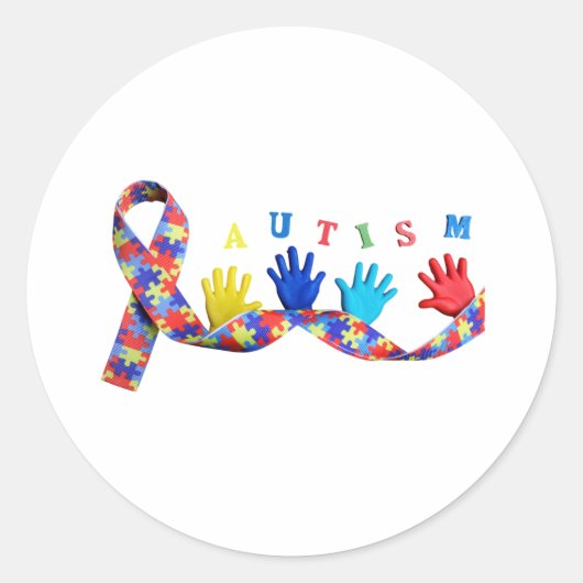 Autism Runder Aufkleber (Vorderseite)
