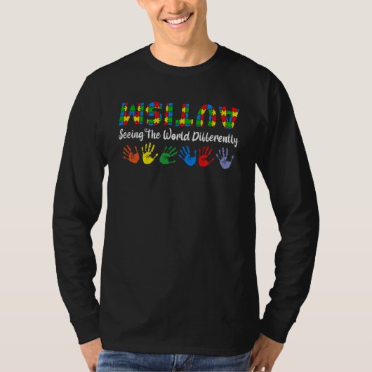 Autism Seeing The World Differently Puzzle Upside T-Shirt (Vorderseite)