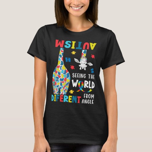 Autism Seeing The World From A Different Angle Aut T-Shirt (Vorderseite)