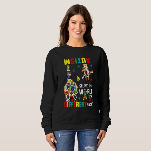 Autism Seeing The World From Different Angle Giraf Sweatshirt (Vorne ganz)