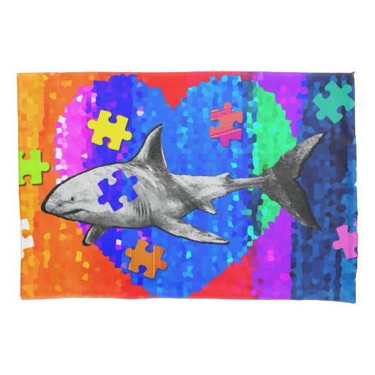 Autism Shark 2 sizes Kissenbezug (Vorderseite)