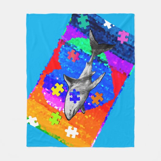Autism Shark 3 sizes Fleecedecke (Vorderseite)