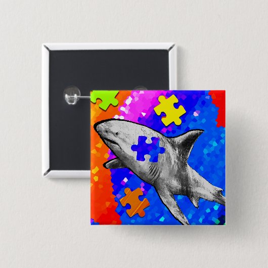 Autism Shark Button (Vorne & Hinten)