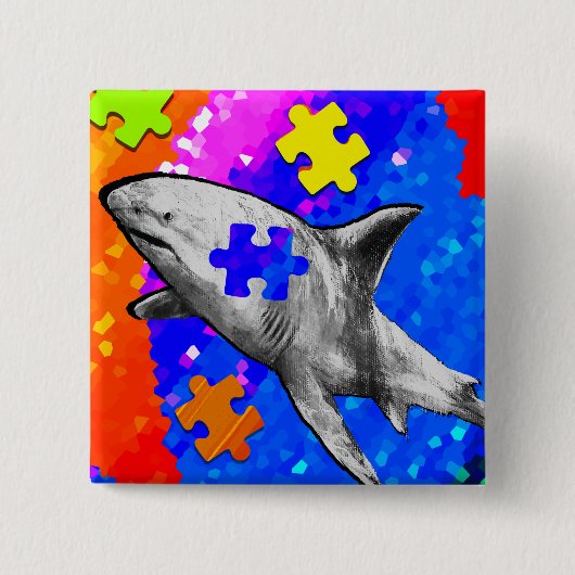 Autism Shark Button (Vorderseite)