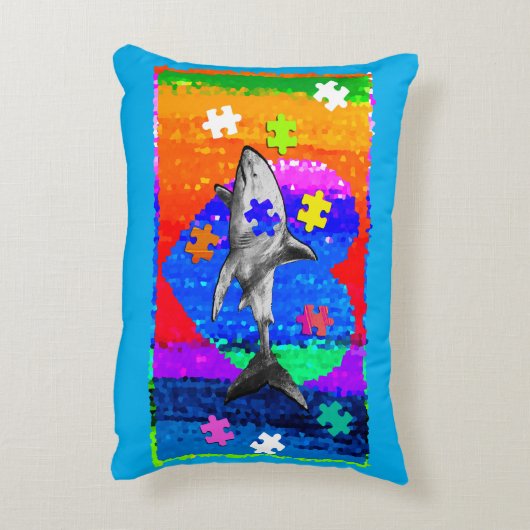 Autism Shark Dekokissen (Rückseite(Vertikal))
